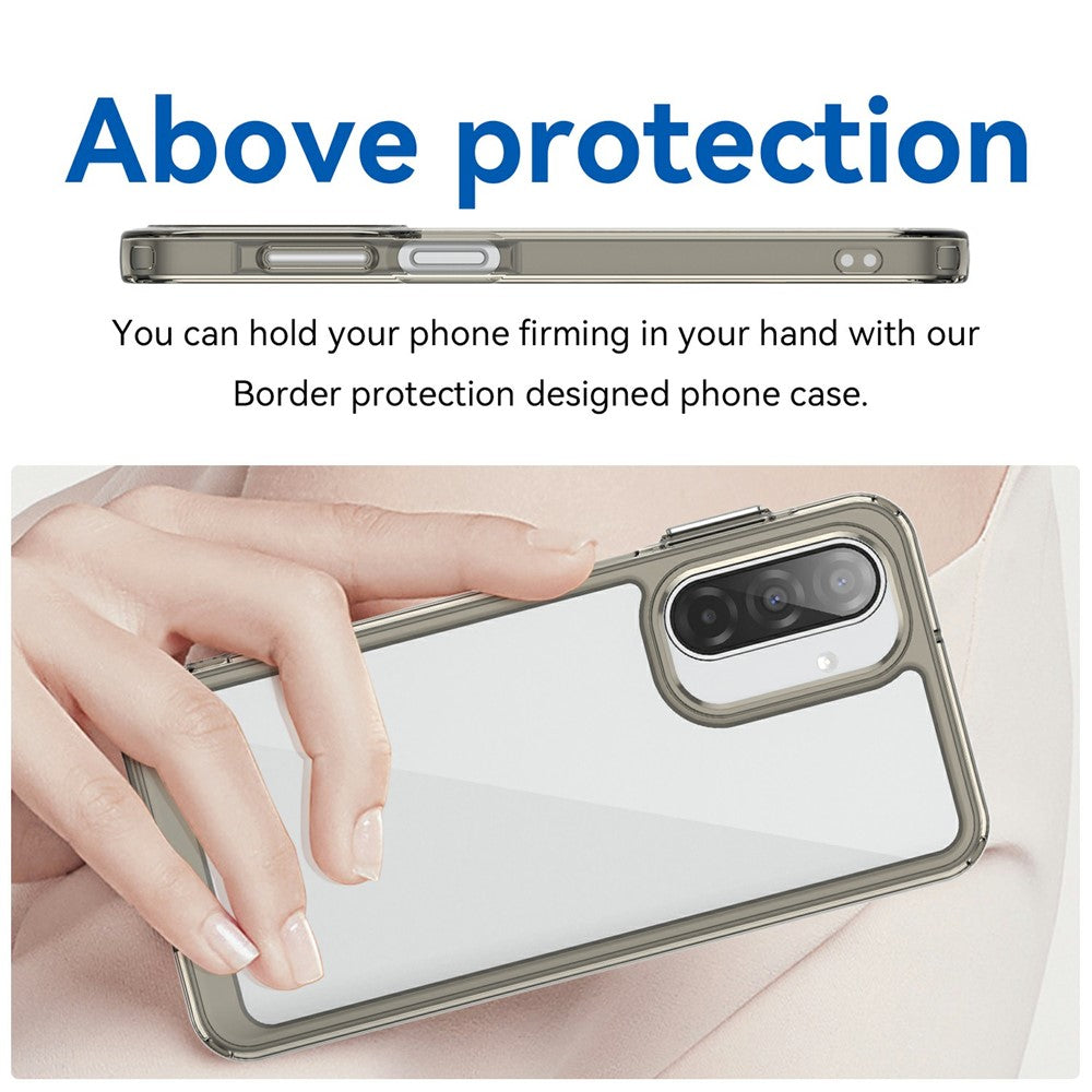 For Samsung Galaxy A17 5G Case TPU + Acrylic Protective Clear Phone Cover - Transparent Grey