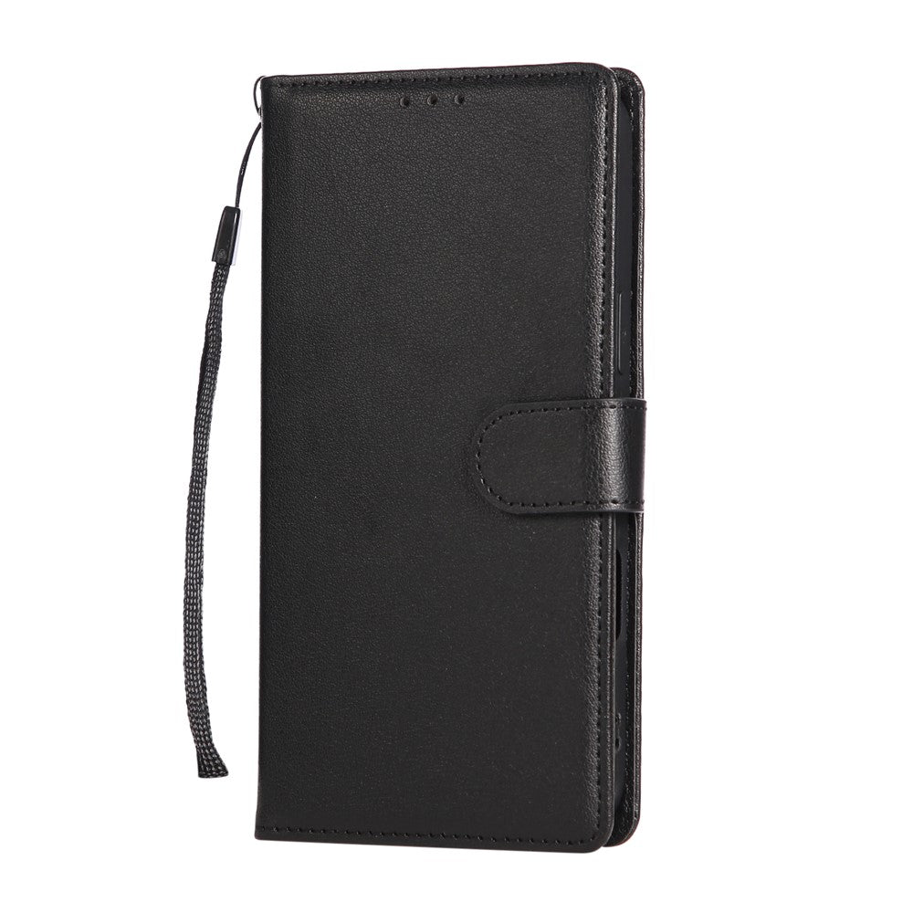 For iPhone 17 Pro Max Case Wallet Stand View PU Leather Phone Cover with Wrist Strap - Black