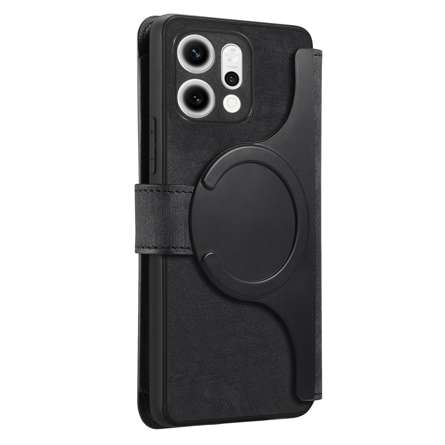 For Oppo Reno14 Pro 5G (Global) Case CASENEO MW-02 Detachable Magnetic Leather Flip Phone Cover - Black
