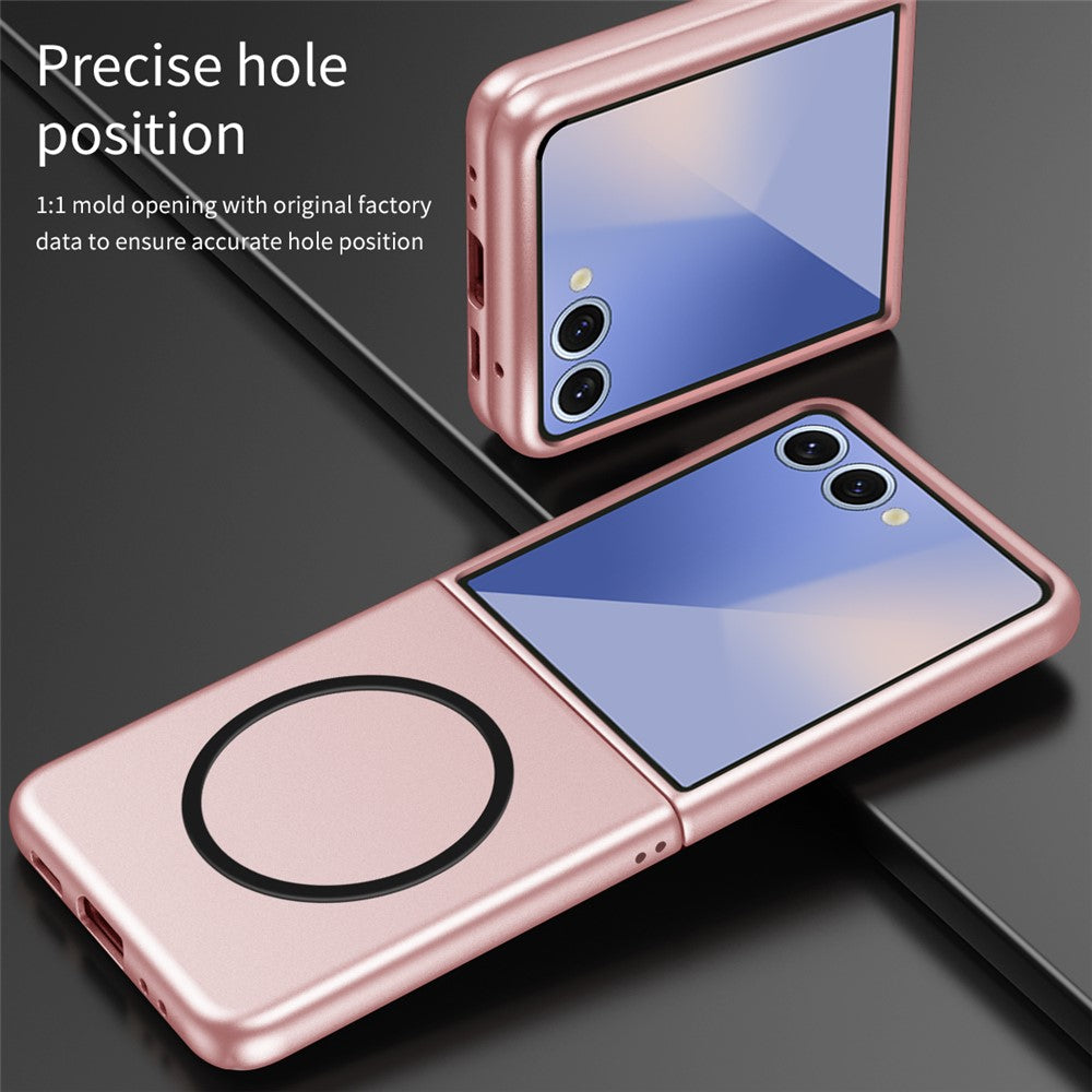 For Samsung Galaxy Z Flip7 5G Case Compatible with MagSafe Skin-Touch Matte Hard PC Phone Cover - Pink