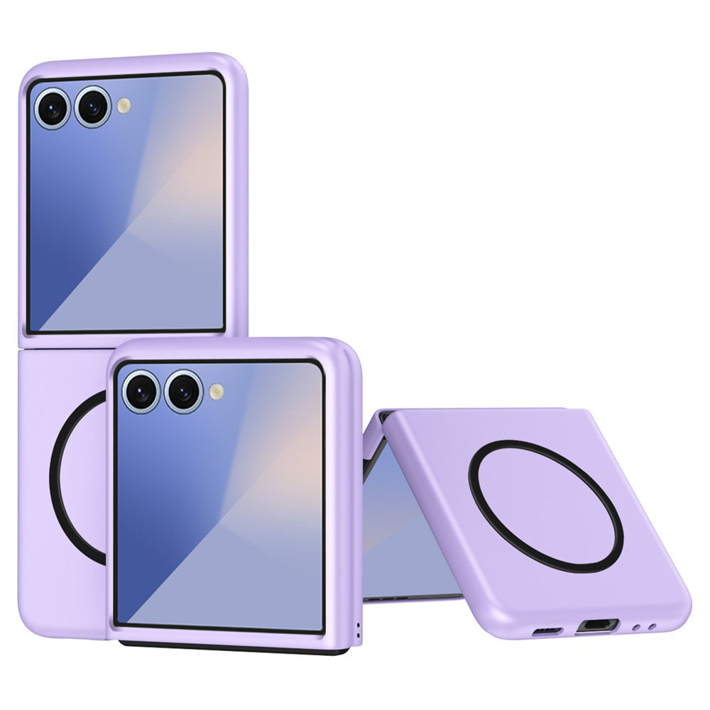 For Samsung Galaxy Z Flip7 5G Case Compatible with MagSafe Skin-Touch Matte Hard PC Phone Cover - Purple