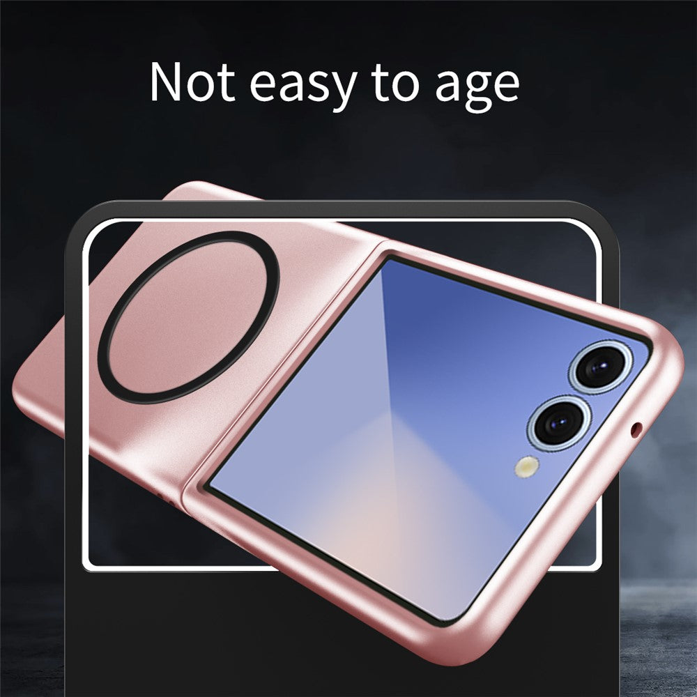 For Samsung Galaxy Z Flip7 5G Case Compatible with MagSafe Skin-Touch Matte Hard PC Phone Cover - Black