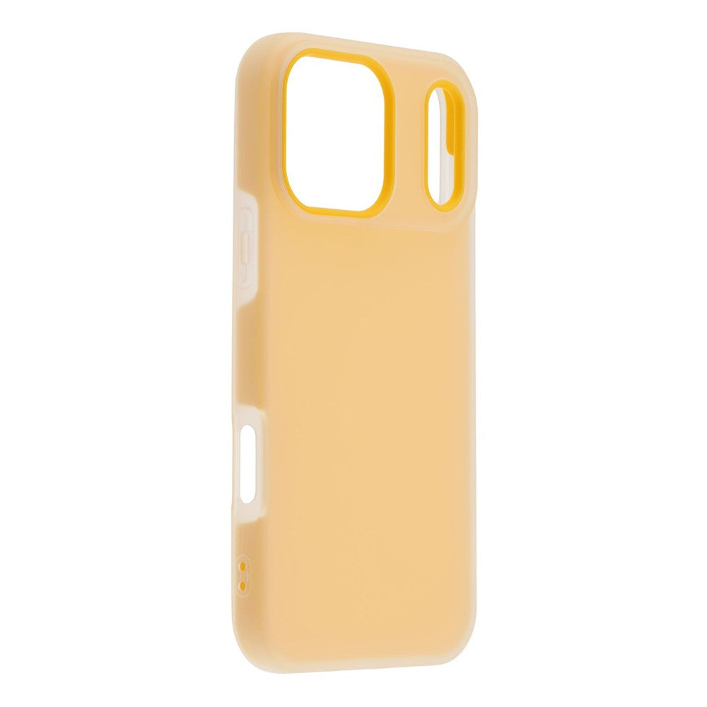 For iPhone 17 Pro Max Case 2 in 1 PC + TPU Frosted Phone Case Large Camera Cutout - Orange