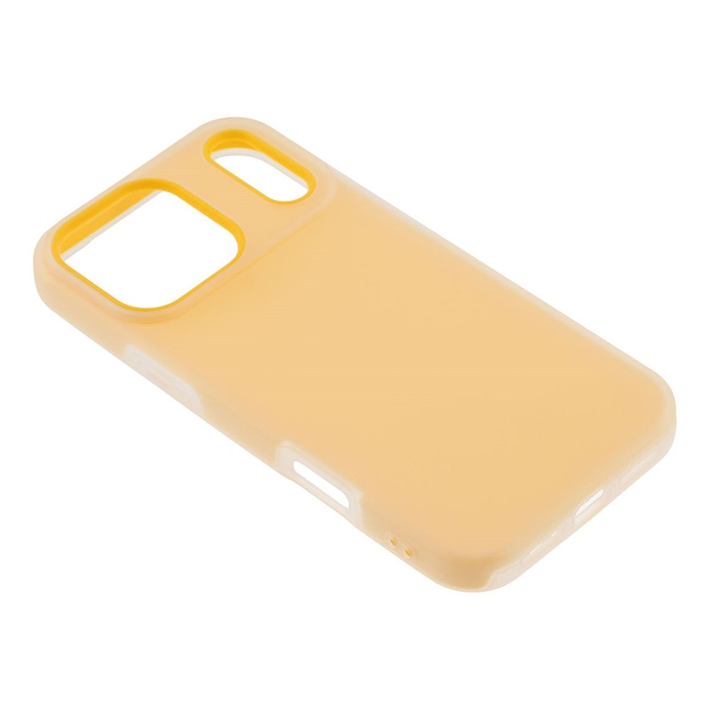 For iPhone 17 Pro Max Case 2 in 1 PC + TPU Frosted Phone Case Large Camera Cutout - Orange