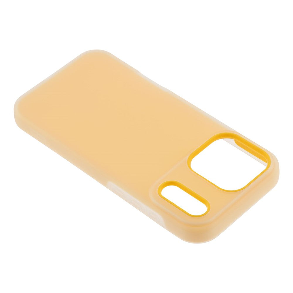 For iPhone 17 Pro Max Case 2 in 1 PC + TPU Frosted Phone Case Large Camera Cutout - Orange