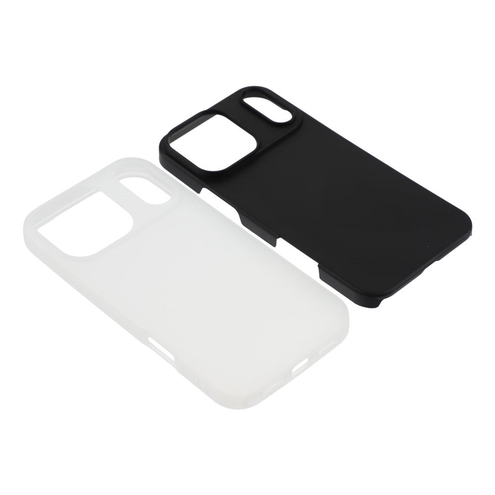 For iPhone 17 Pro Max Case 2 in 1 PC + TPU Frosted Phone Case Large Camera Cutout - Black