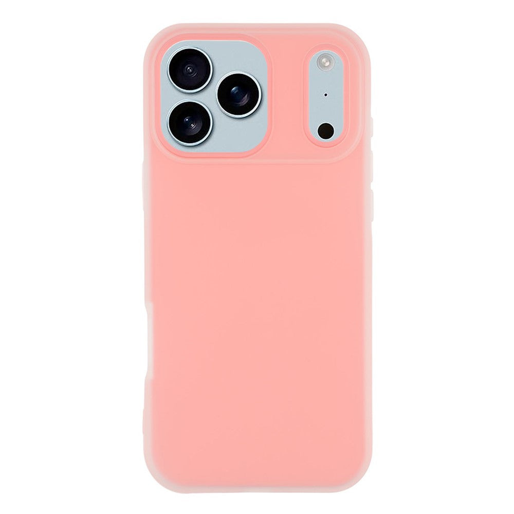 For iPhone 17 Pro Max Case 2 in 1 PC + TPU Frosted Phone Case Large Camera Cutout - Pink