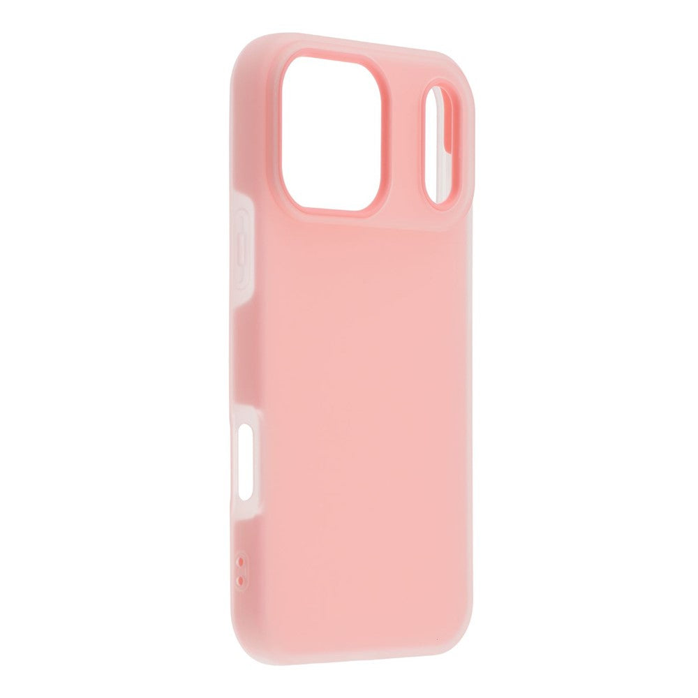 For iPhone 17 Pro Max Case 2 in 1 PC + TPU Frosted Phone Case Large Camera Cutout - Pink