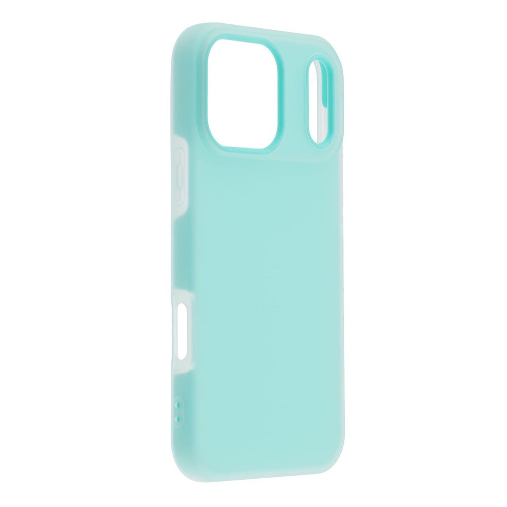 For iPhone 17 Pro Max Case 2 in 1 PC + TPU Frosted Phone Case Large Camera Cutout - Baby Blue