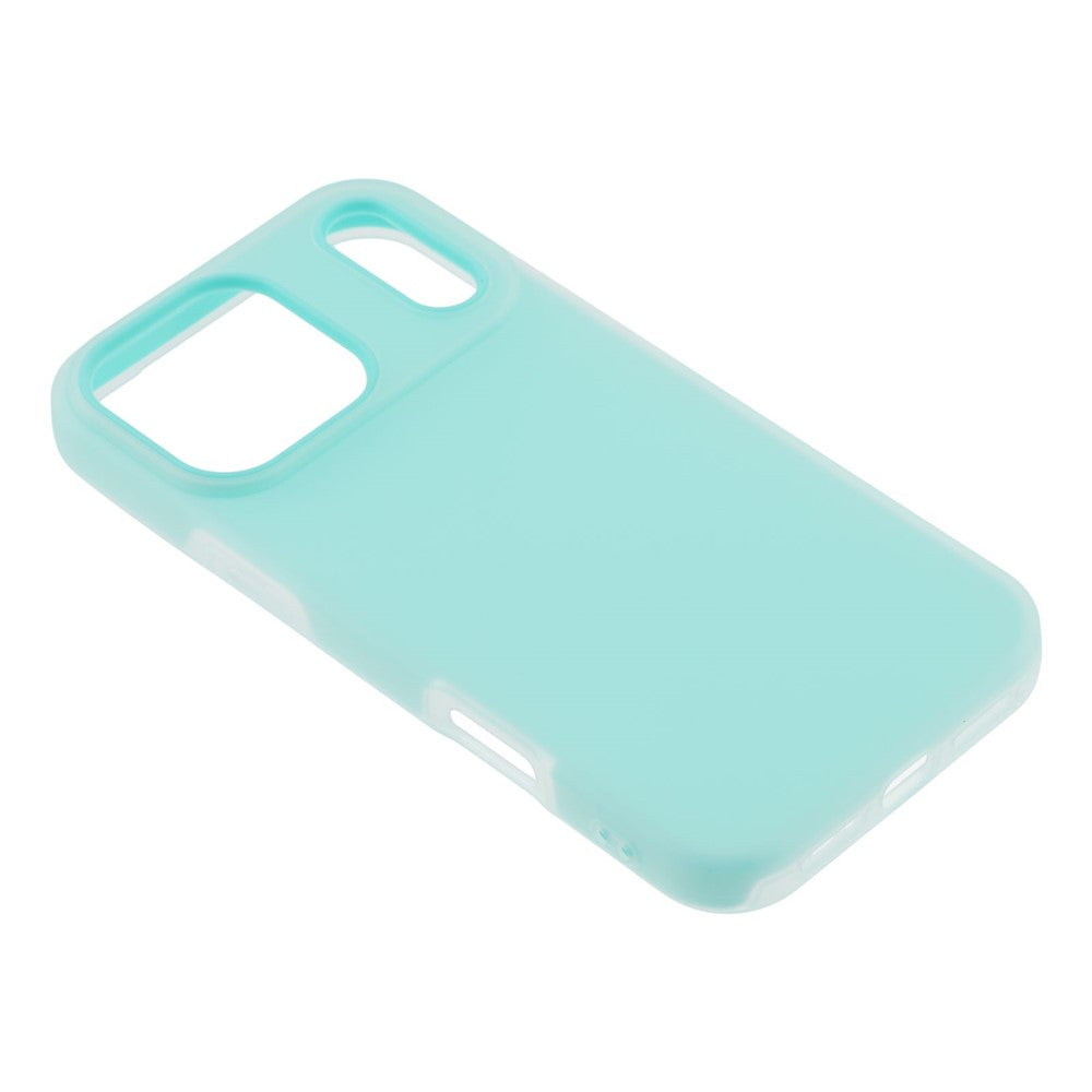 For iPhone 17 Pro Max Case 2 in 1 PC + TPU Frosted Phone Case Large Camera Cutout - Baby Blue
