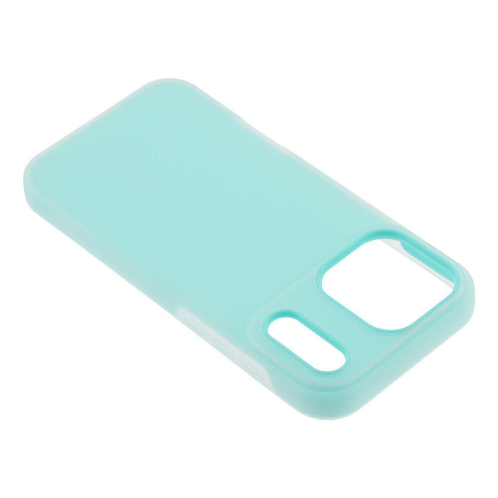 For iPhone 17 Pro Max Case 2 in 1 PC + TPU Frosted Phone Case Large Camera Cutout - Baby Blue
