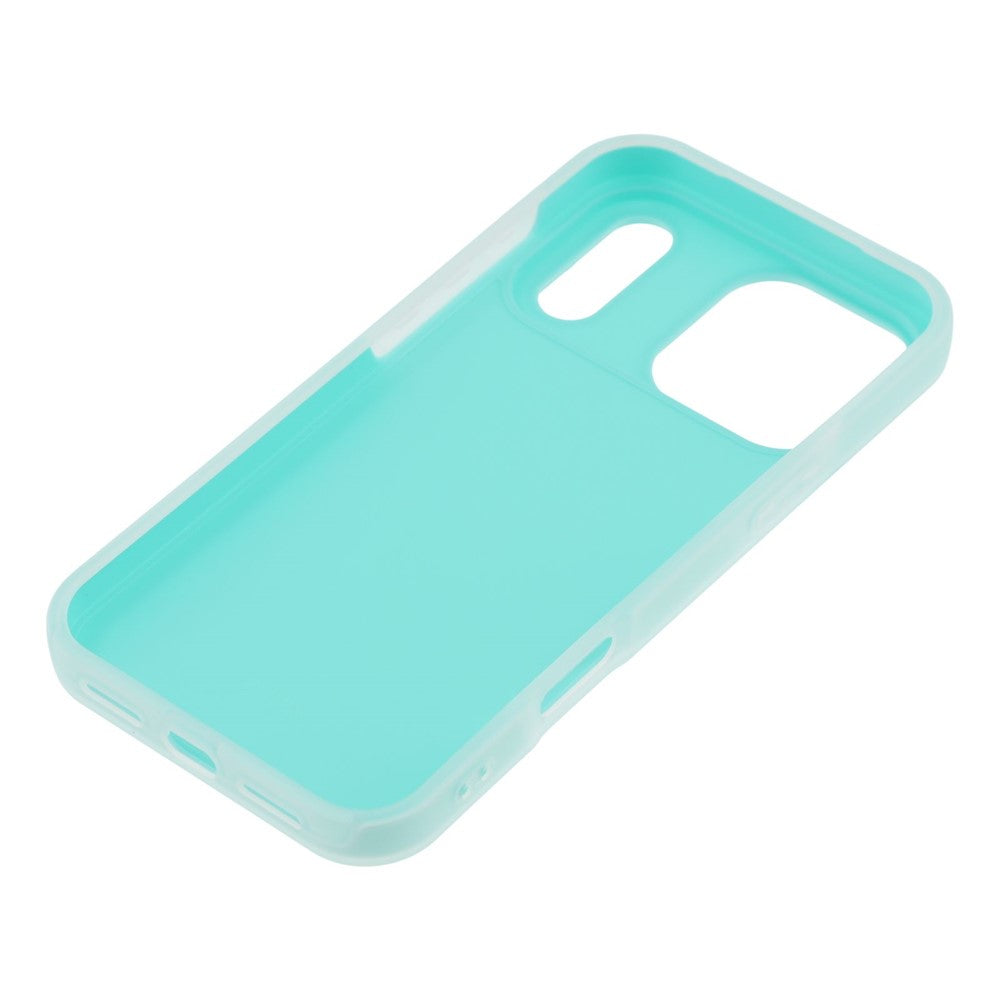 For iPhone 17 Pro Max Case 2 in 1 PC + TPU Frosted Phone Case Large Camera Cutout - Baby Blue
