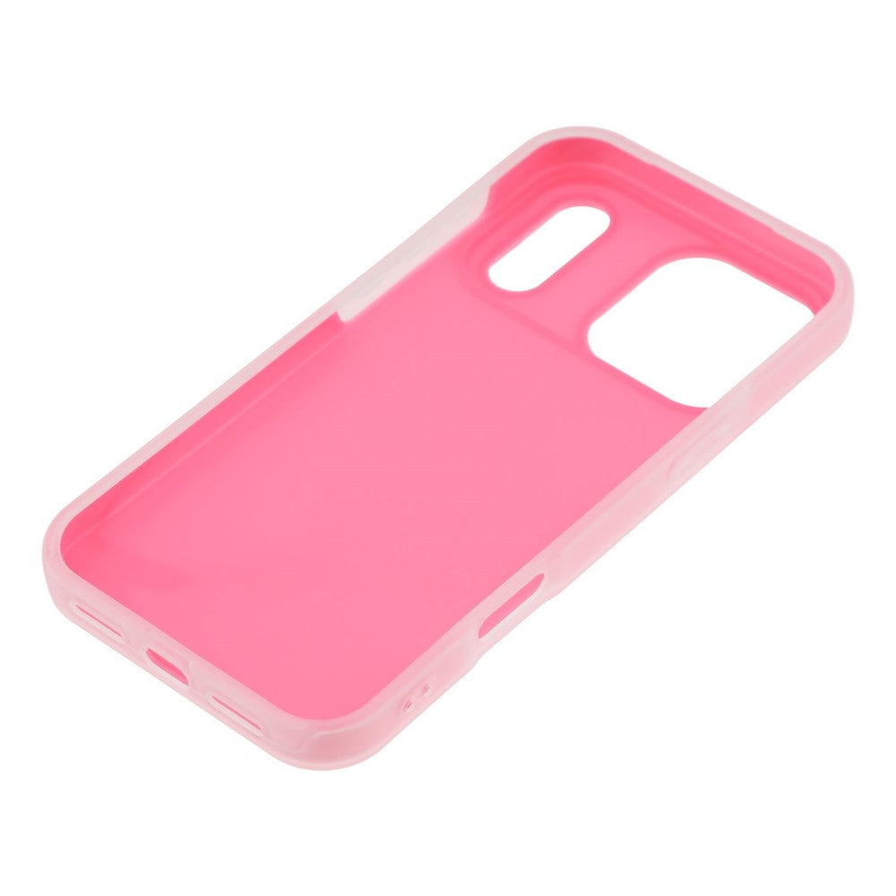 For iPhone 17 Pro Max Case 2 in 1 PC + TPU Frosted Phone Case Large Camera Cutout - Rose