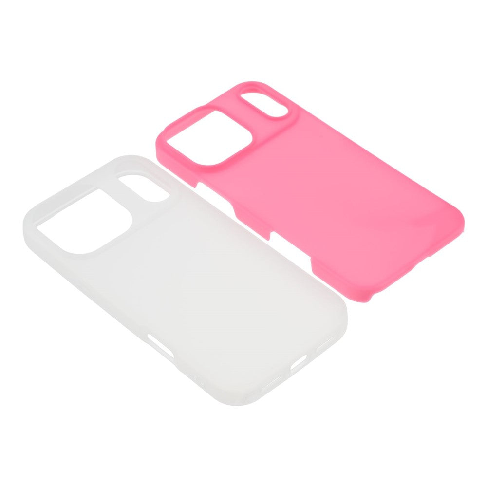 For iPhone 17 Pro Max Case 2 in 1 PC + TPU Frosted Phone Case Large Camera Cutout - Rose