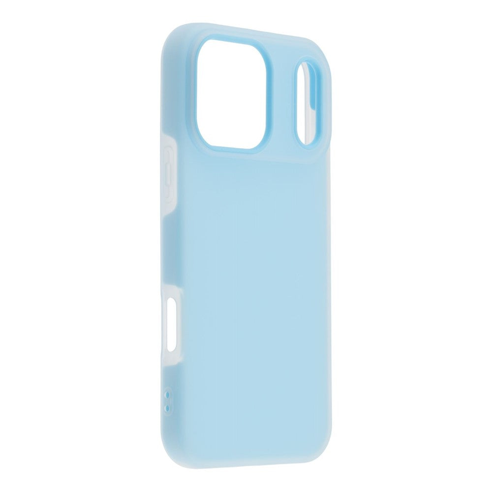 For iPhone 17 Pro Max Case 2 in 1 PC + TPU Frosted Phone Case Large Camera Cutout - Sky Blue