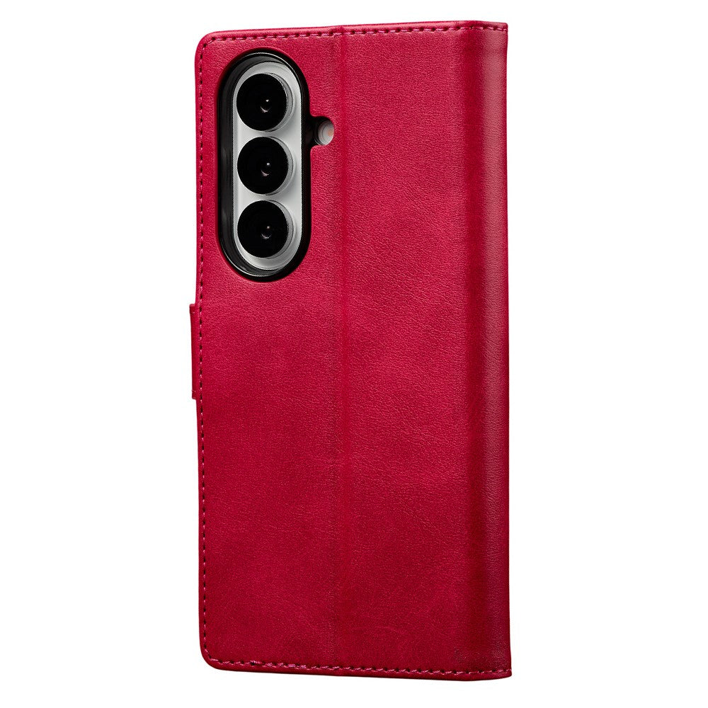 LC.IMEEKE For Samsung Galaxy Z Fold7 5G Case Calf Texture PU Leather Stand Wallet Phone Cover - Rose