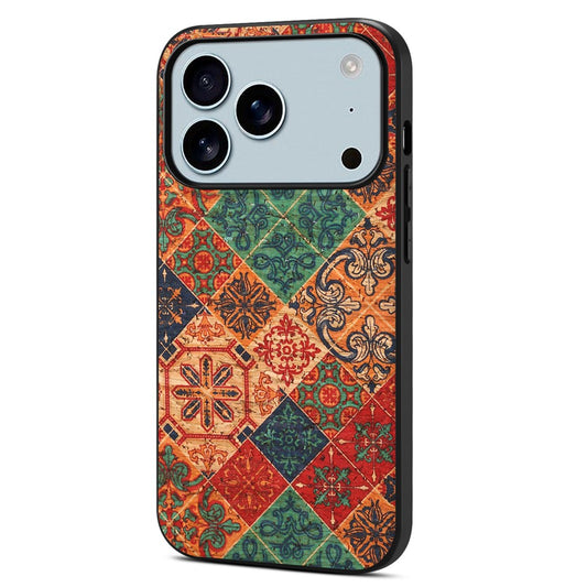 For iPhone 17 Pro Max Case Flower Print PU Leather + PC + TPU Phone Cover - Winter / Blue