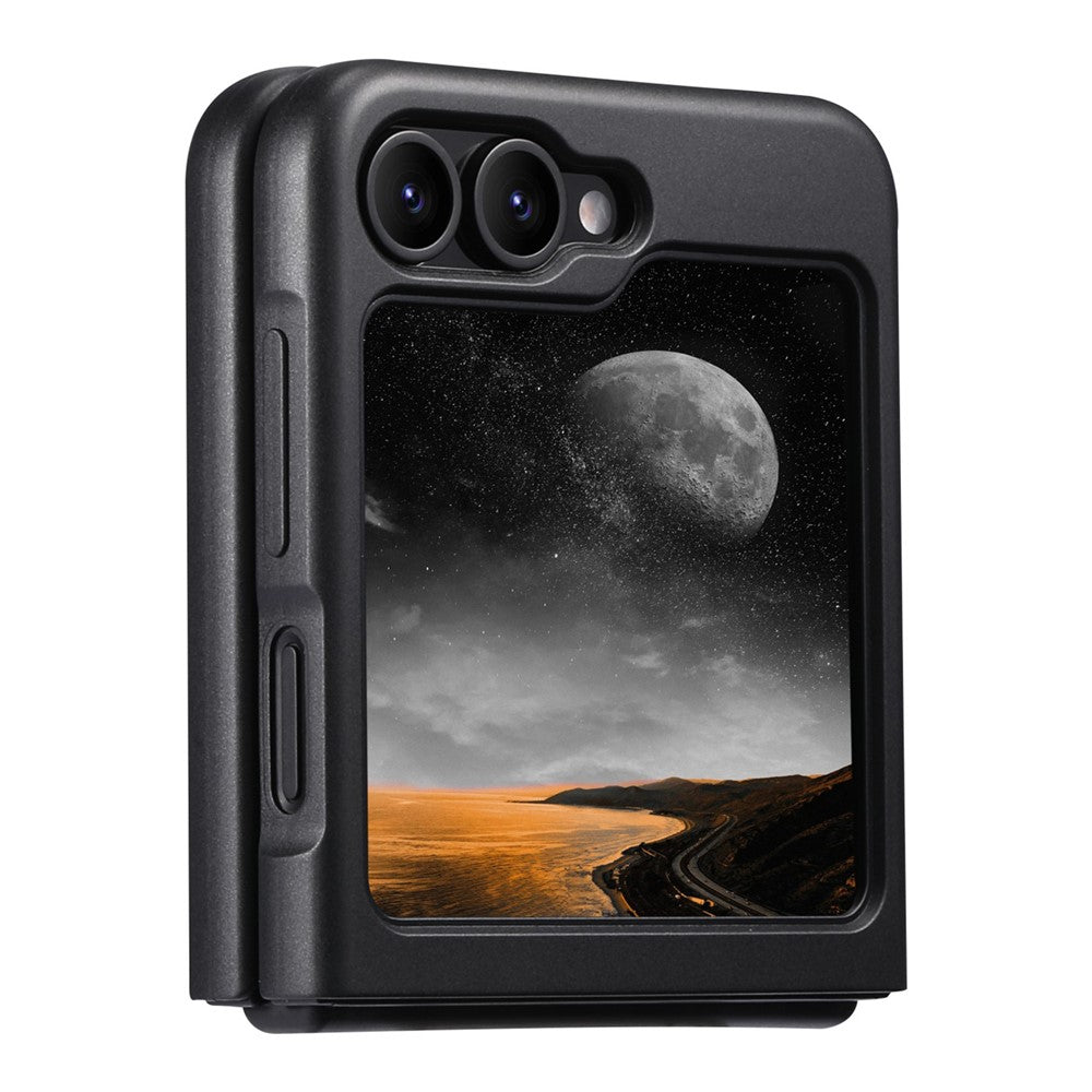 SUTENI G3 For Samsung Galaxy Z Flip7 FE 5G / Z Flip6 5G Magnetic Case Rotating Kickstand Carbon Fiber Texture Leather Phone Back Cover