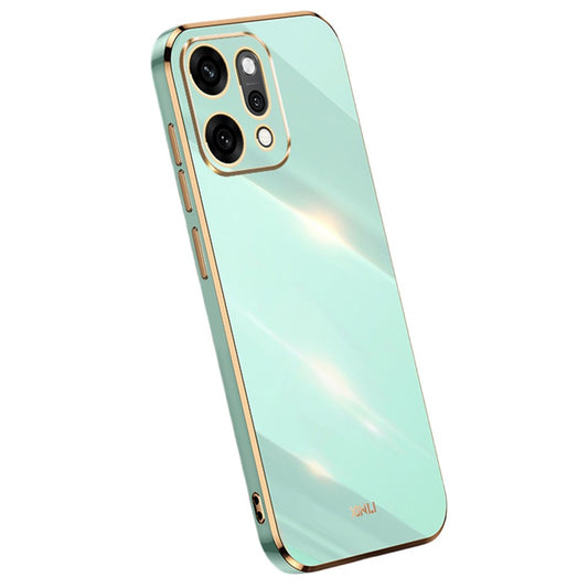 XINLI For Oppo Reno14 Pro 5G (Global) Case TPU Phone Cover with Electroplating Frame - Cyan