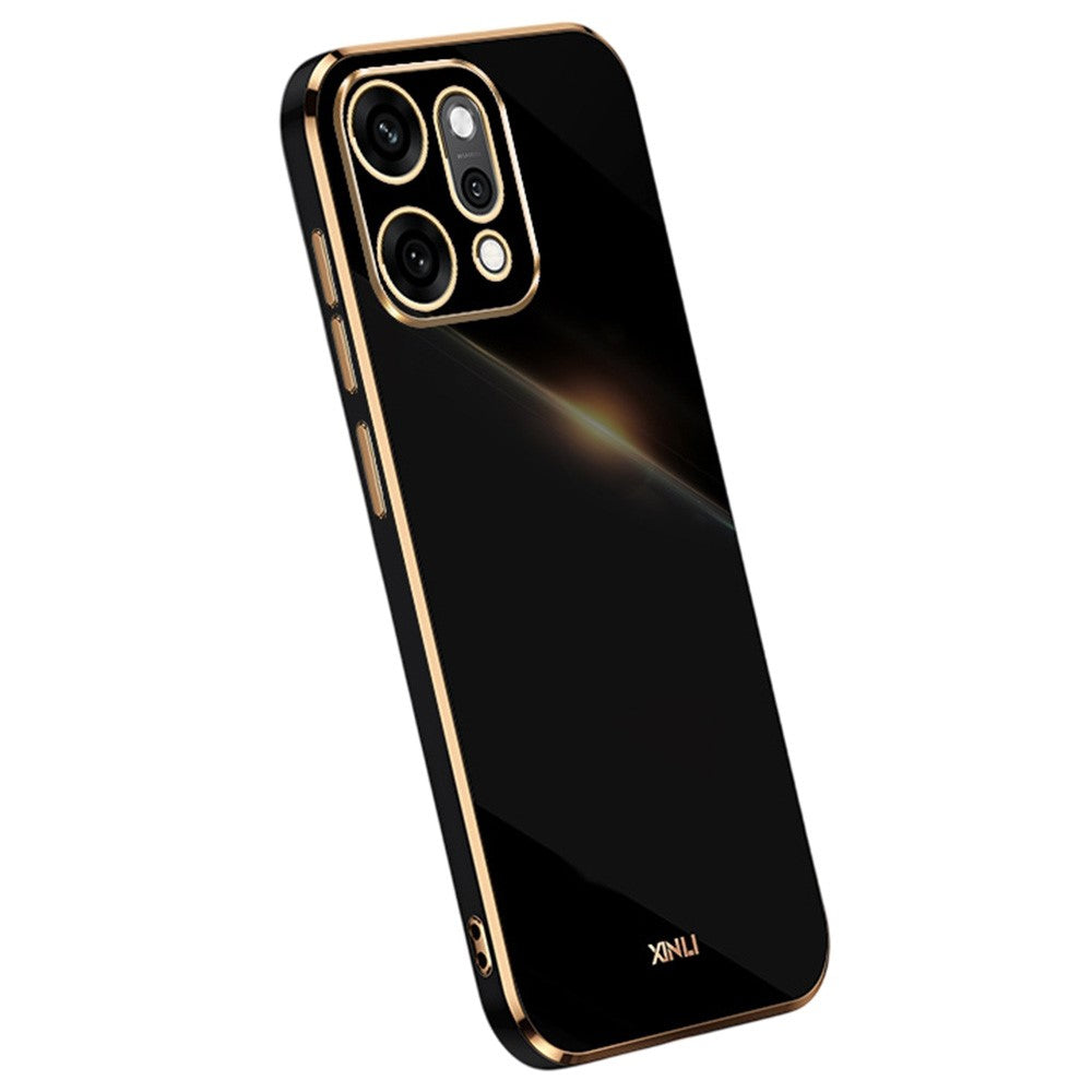XINLI For Oppo Reno14 Pro 5G (Global) Case TPU Phone Cover with Electroplating Frame - Black