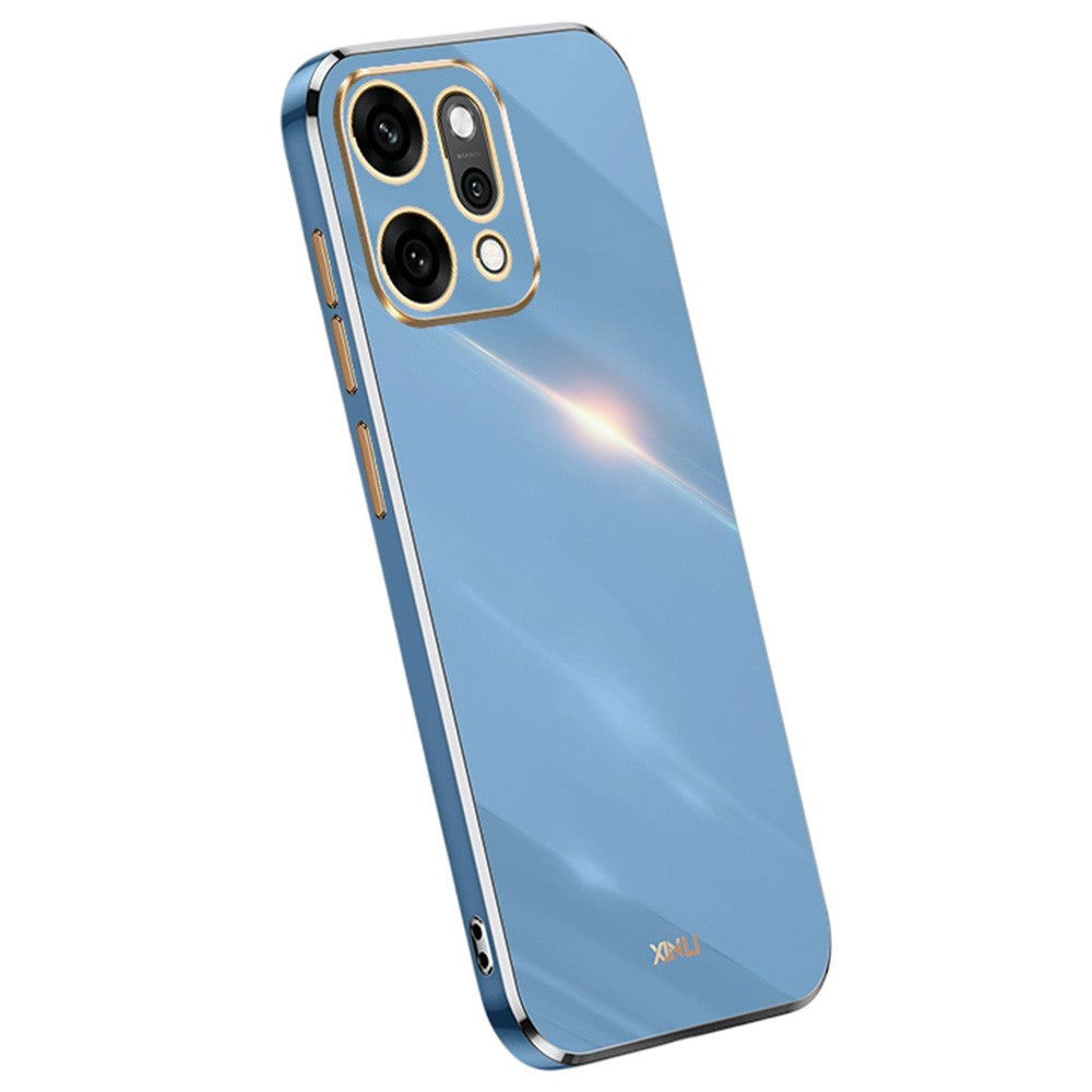 XINLI For Oppo Reno14 Pro 5G (Global) Case TPU Phone Cover with Electroplating Frame - Blue