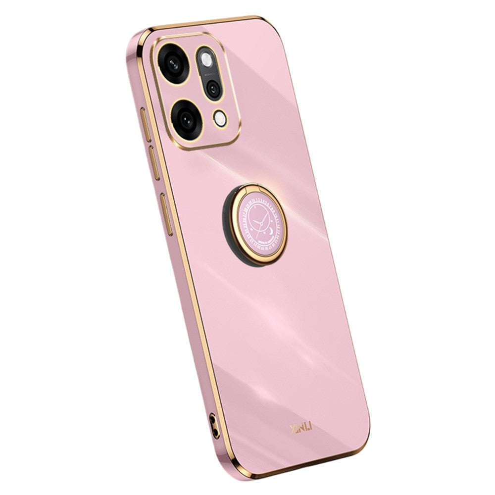 XINLI For Oppo Reno14 Pro 5G (Global) Case Ring Kickstand Electroplating TPU Phone Cover - Purple
