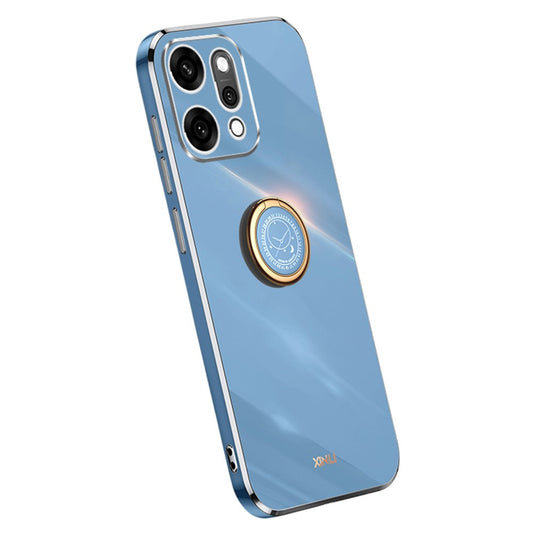 XINLI For Oppo Reno14 Pro 5G (Global) Case Ring Kickstand Electroplating TPU Phone Cover - Blue