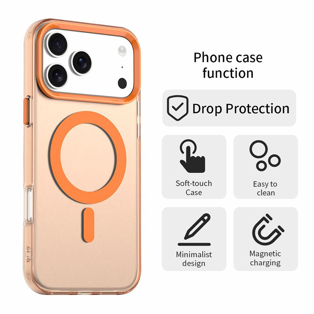For iPhone 17 Pro Max Case Compatible with MagSafe Anti Drop Hybrid Phone Back Cover - Orange