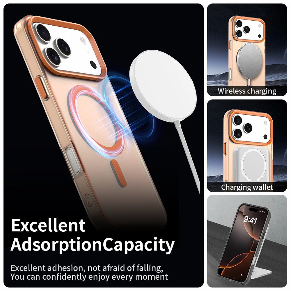 For iPhone 17 Pro Max Case Compatible with MagSafe Anti Drop Hybrid Phone Back Cover - Orange