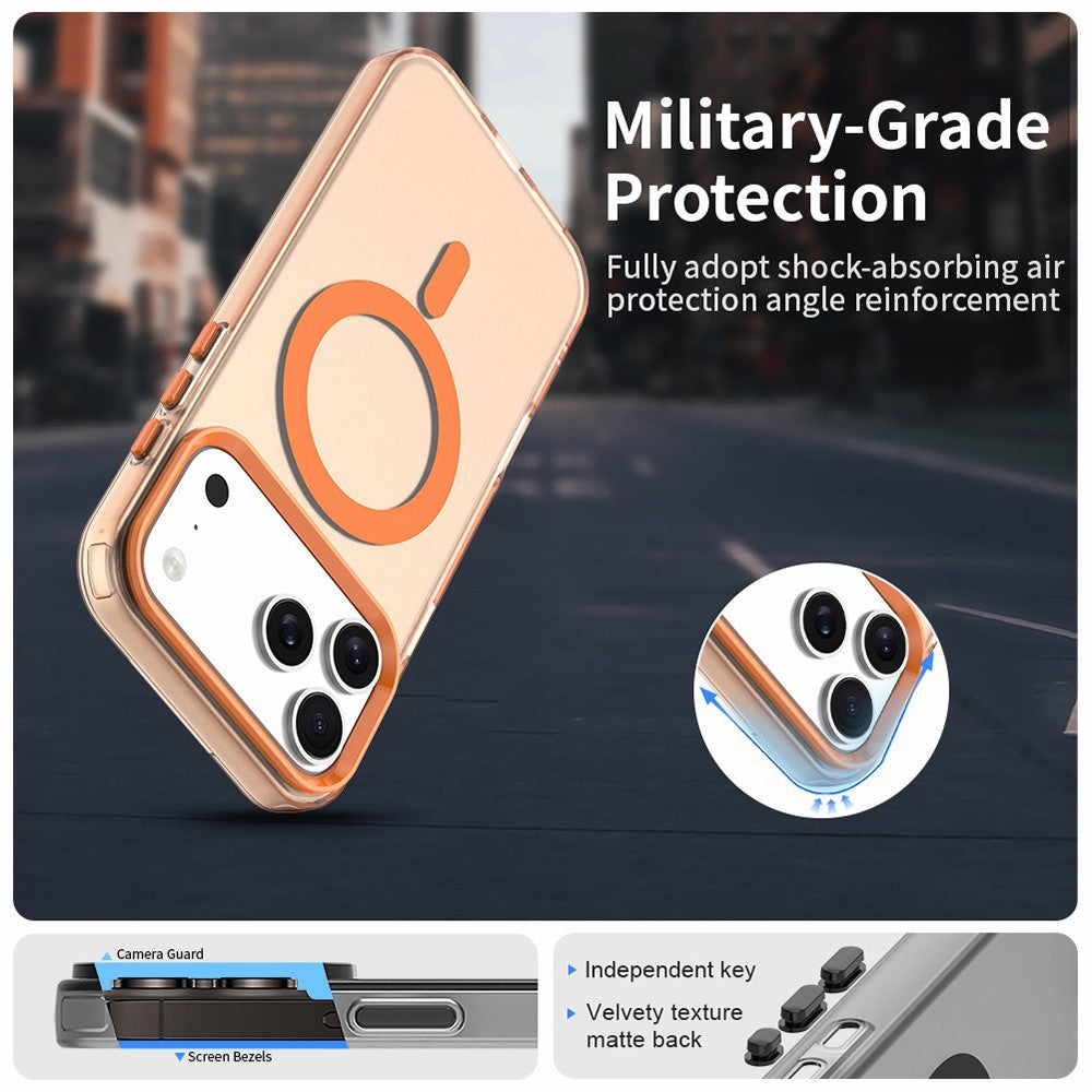 For iPhone 17 Pro Max Case Compatible with MagSafe Anti Drop Hybrid Phone Back Cover - Orange