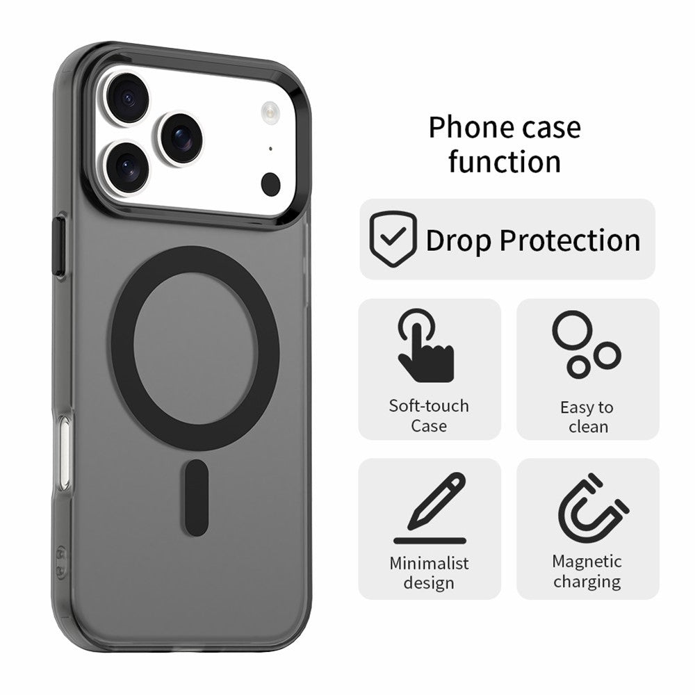 For iPhone 17 Pro Max Case Compatible with MagSafe Anti Drop Hybrid Phone Back Cover - Black