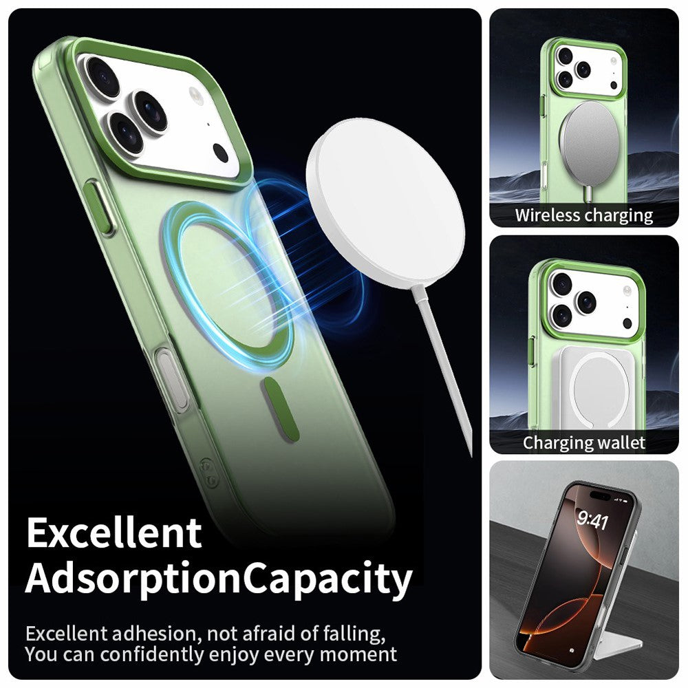 For iPhone 17 Pro Max Case Compatible with MagSafe Anti Drop Hybrid Phone Back Cover - Green