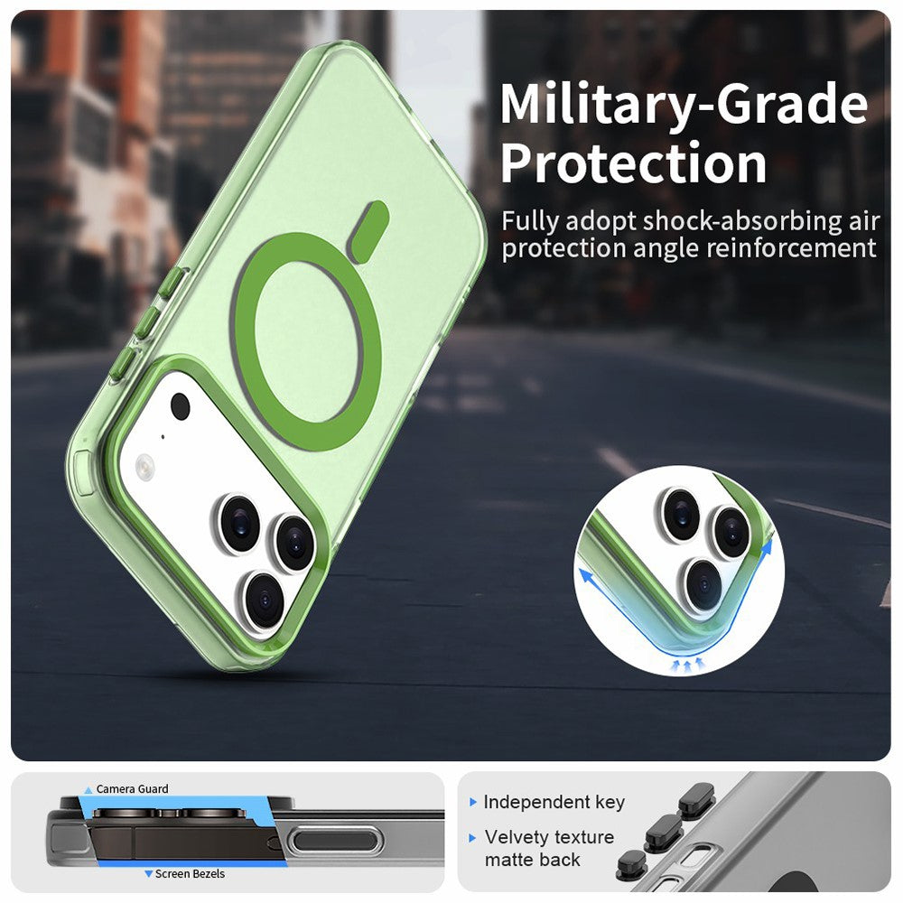 For iPhone 17 Pro Max Case Compatible with MagSafe Anti Drop Hybrid Phone Back Cover - Green