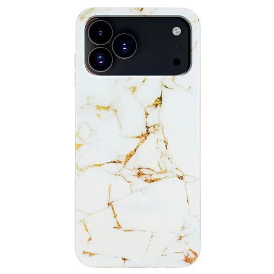 For iPhone 17 Pro Max Case Marble Pattern Painted TPU Phone Back Cover - White