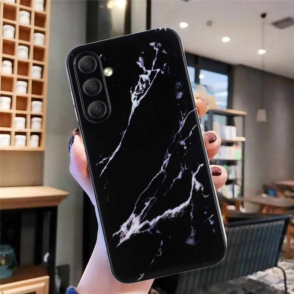 For Samsung Galaxy A17 5G / A26 5G Case Marble Pattern Painted TPU Phone Back Cover - Black