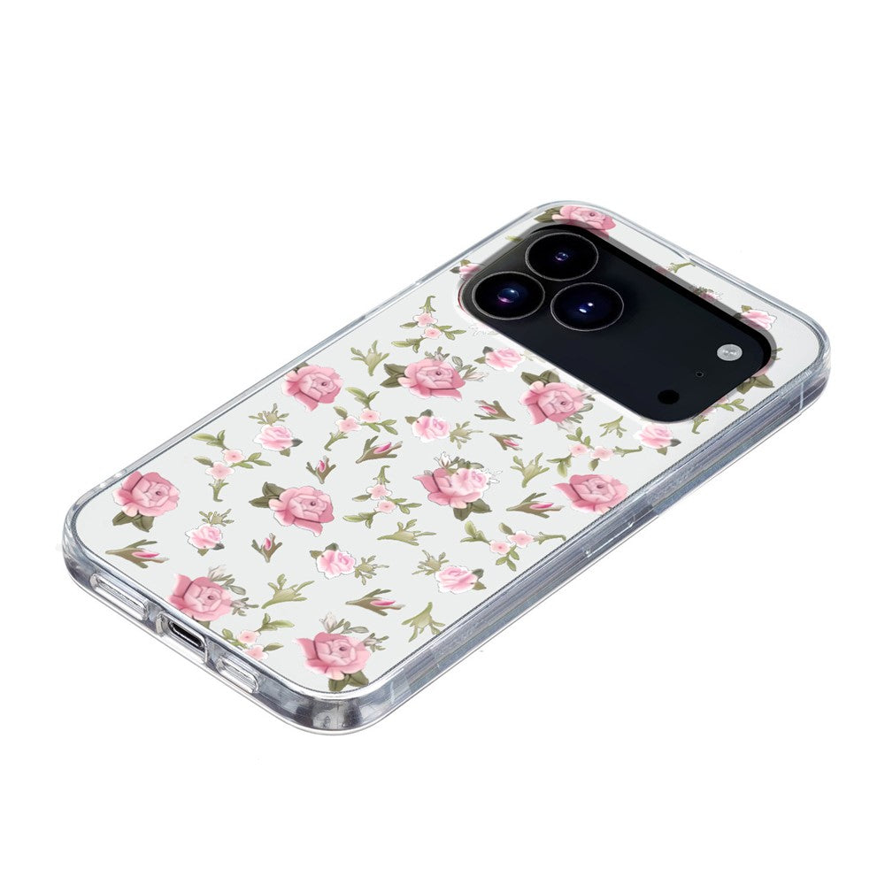 For iPhone 17 Pro Max Case Soft TPU Pattern Printing Phone Cover - Pink Flower