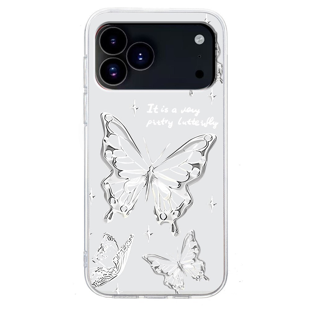 For iPhone 17 Pro Max Case Soft TPU Pattern Printing Phone Cover - Butterfly