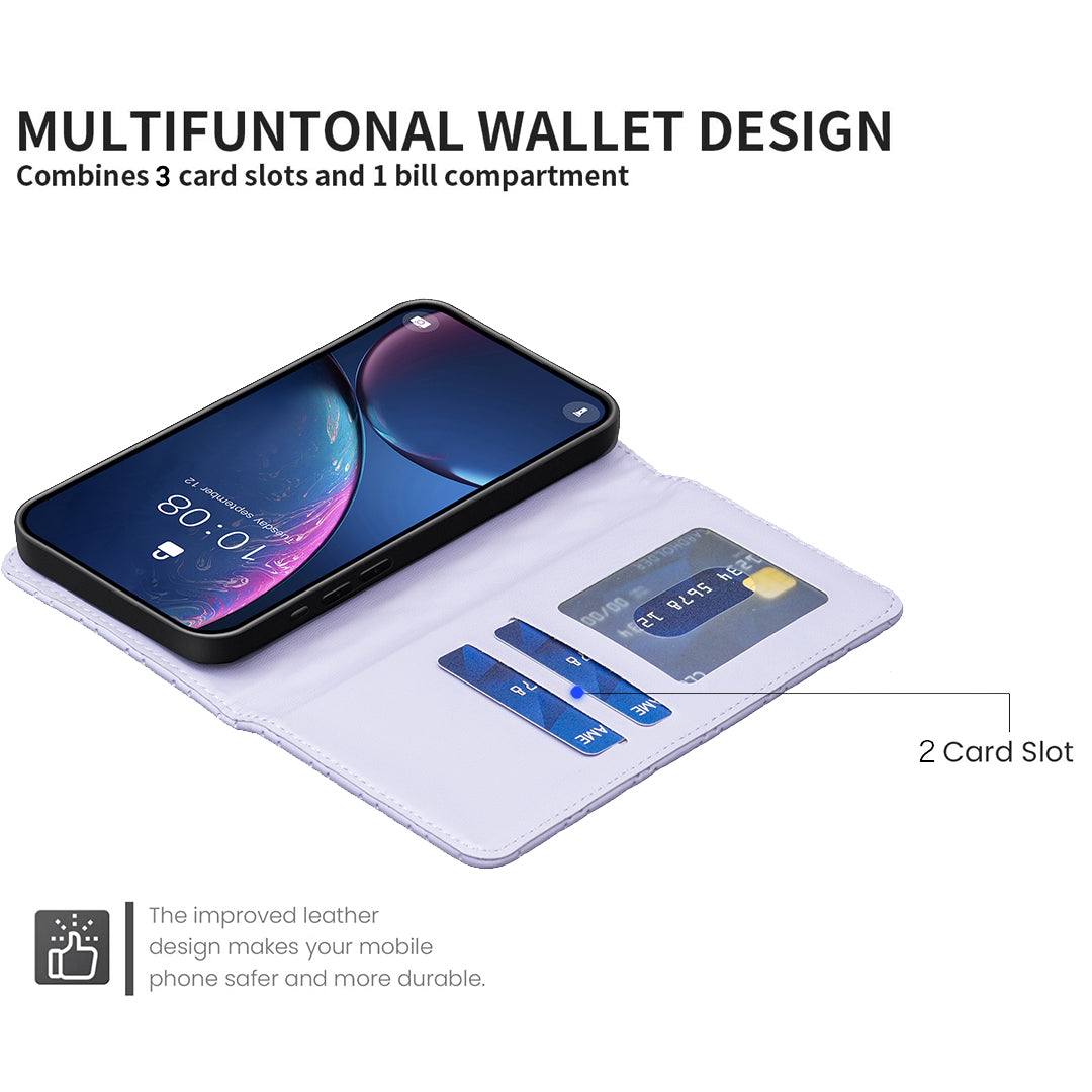 For iPhone 17 Pro Max Case with Card Holder BINFEN COLOR PU Leather Phone Stand Cover - Purple