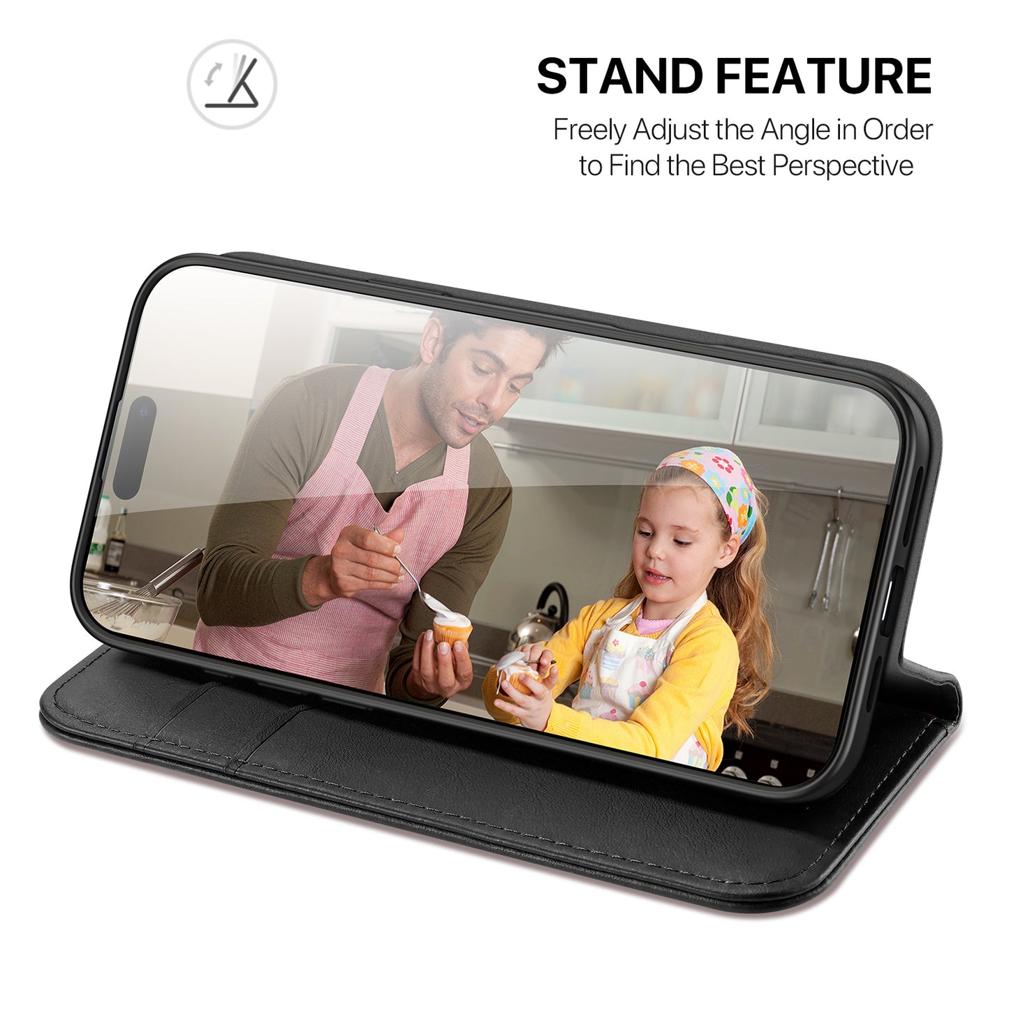 For iPhone 17 Pro Max Case DUX DUCIS Hivo Series Cowhide Leather RFID Blocking Wallet Stand Flip Phone Cover - Black