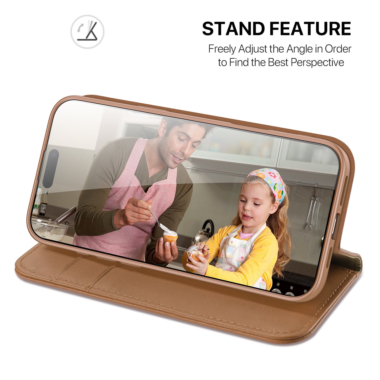 For iPhone 17 Pro Max Case DUX DUCIS Hivo Series Cowhide Leather RFID Blocking Wallet Stand Flip Phone Cover - Brown