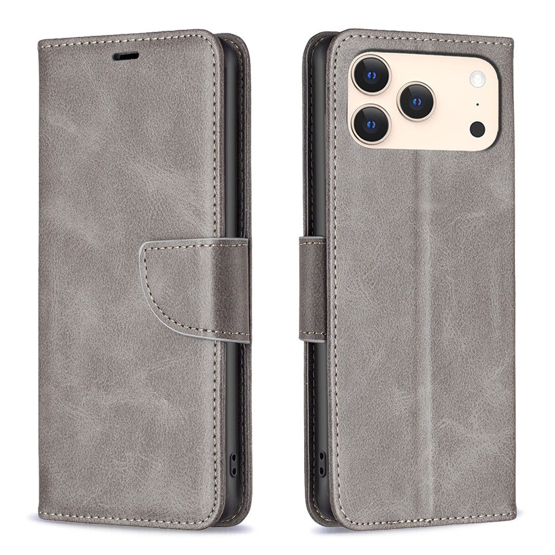 For iPhone 17 Pro Max Case Shockproof PU Leather Cover with Wallet Card Slots - Grey