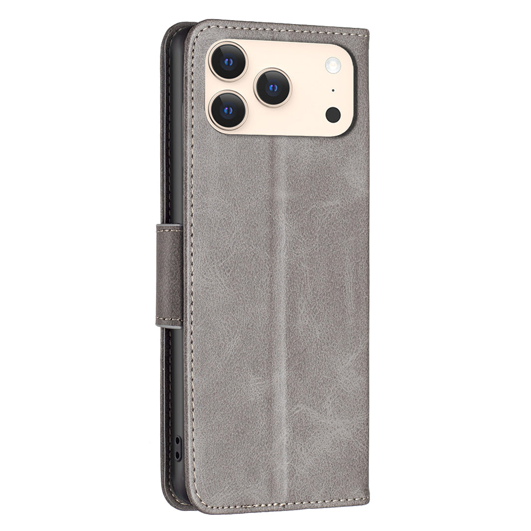 For iPhone 17 Pro Max Case Shockproof PU Leather Cover with Wallet Card Slots - Grey