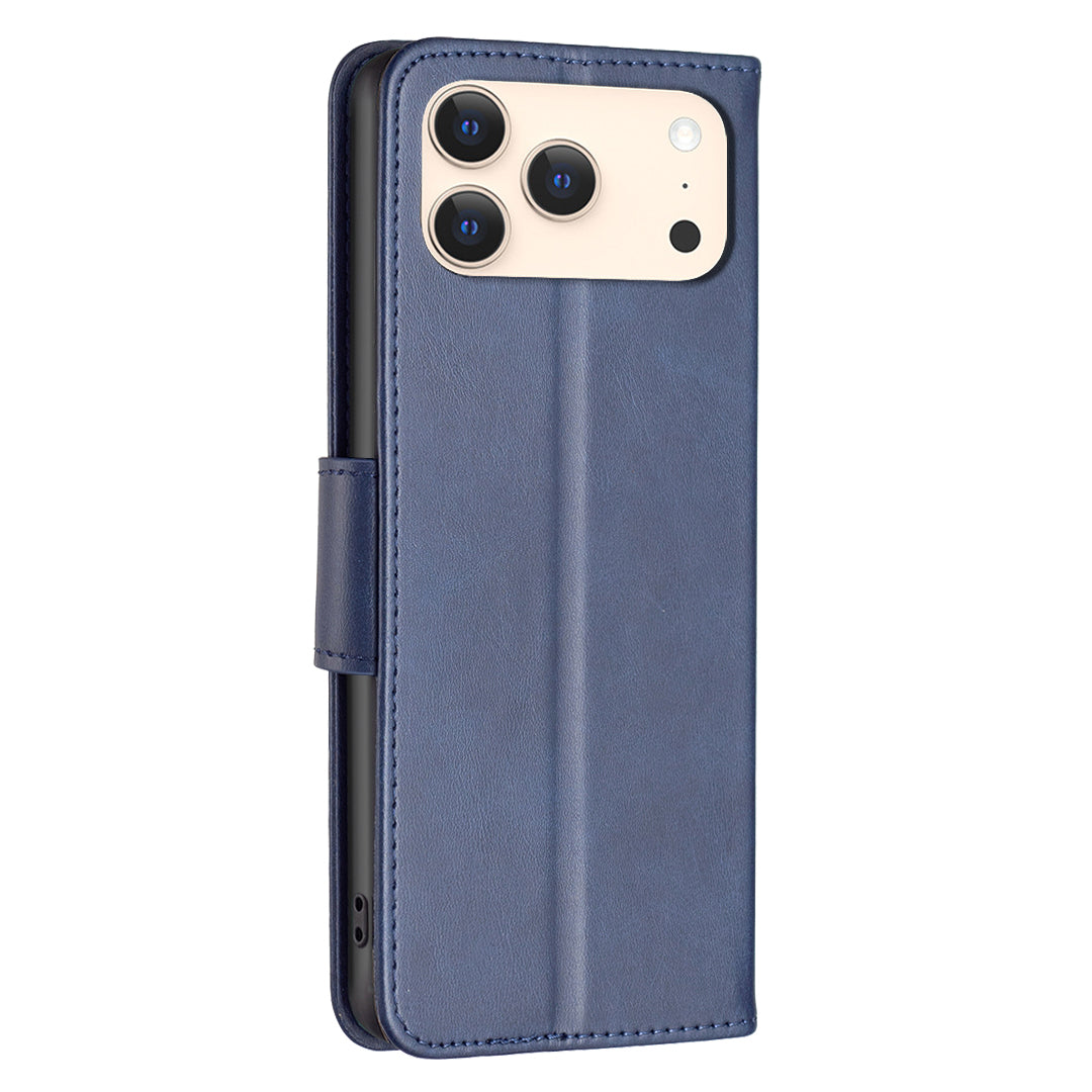 For iPhone 17 Pro Max Case Shockproof PU Leather Cover with Wallet Card Slots - Blue