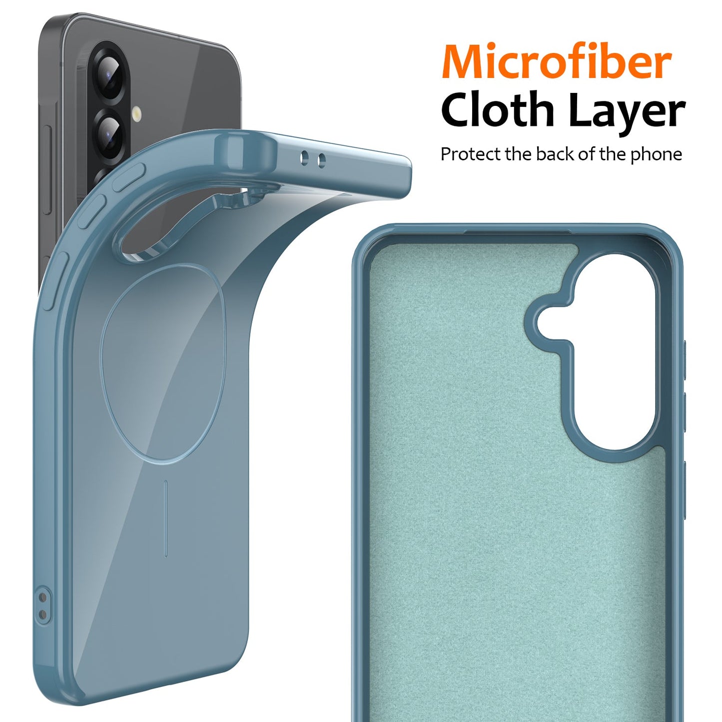 For Samsung Galaxy A17 5G Magnetic Case Compatible with MagSafe TPU Phone Back Cover with Lanyard - Blue