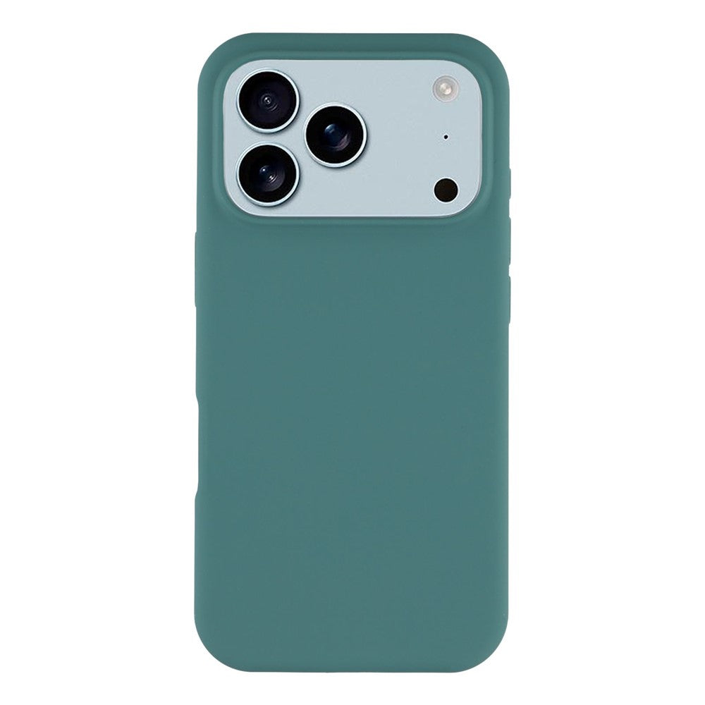 For iPhone 17 Pro Max Case Solid Silicone Shockproof Phone Back Cover - Blackish Green