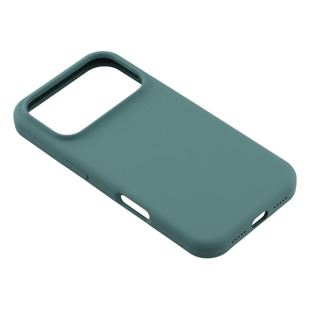For iPhone 17 Pro Max Case Solid Silicone Shockproof Phone Back Cover - Blackish Green