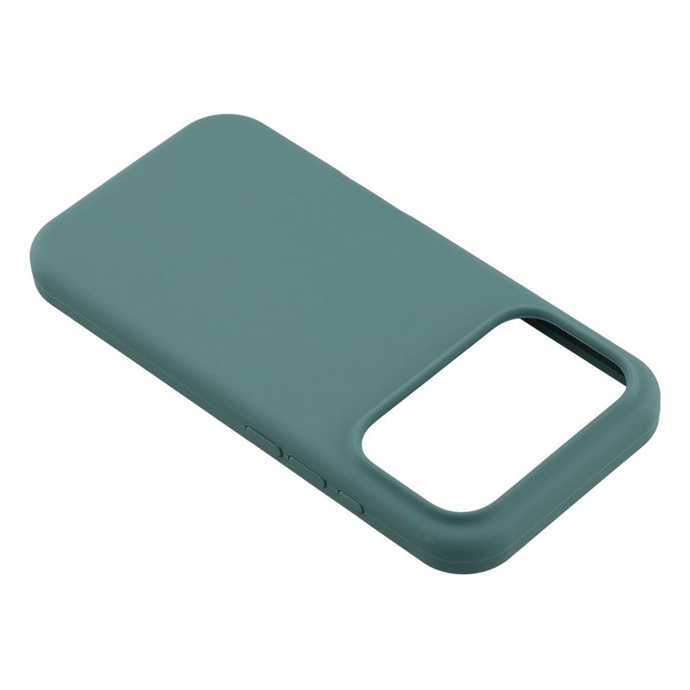 For iPhone 17 Pro Max Case Solid Silicone Shockproof Phone Back Cover - Blackish Green