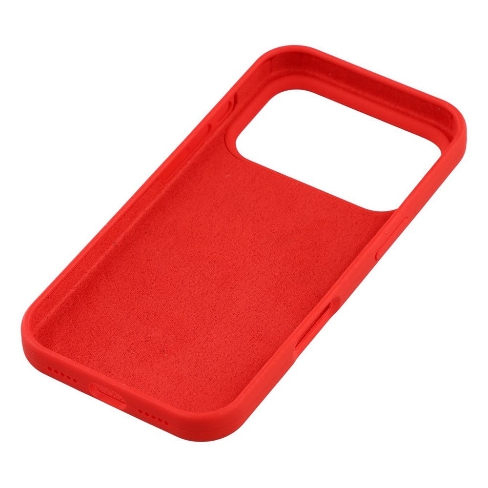 For iPhone 17 Pro Max Case Solid Silicone Shockproof Phone Back Cover - Red