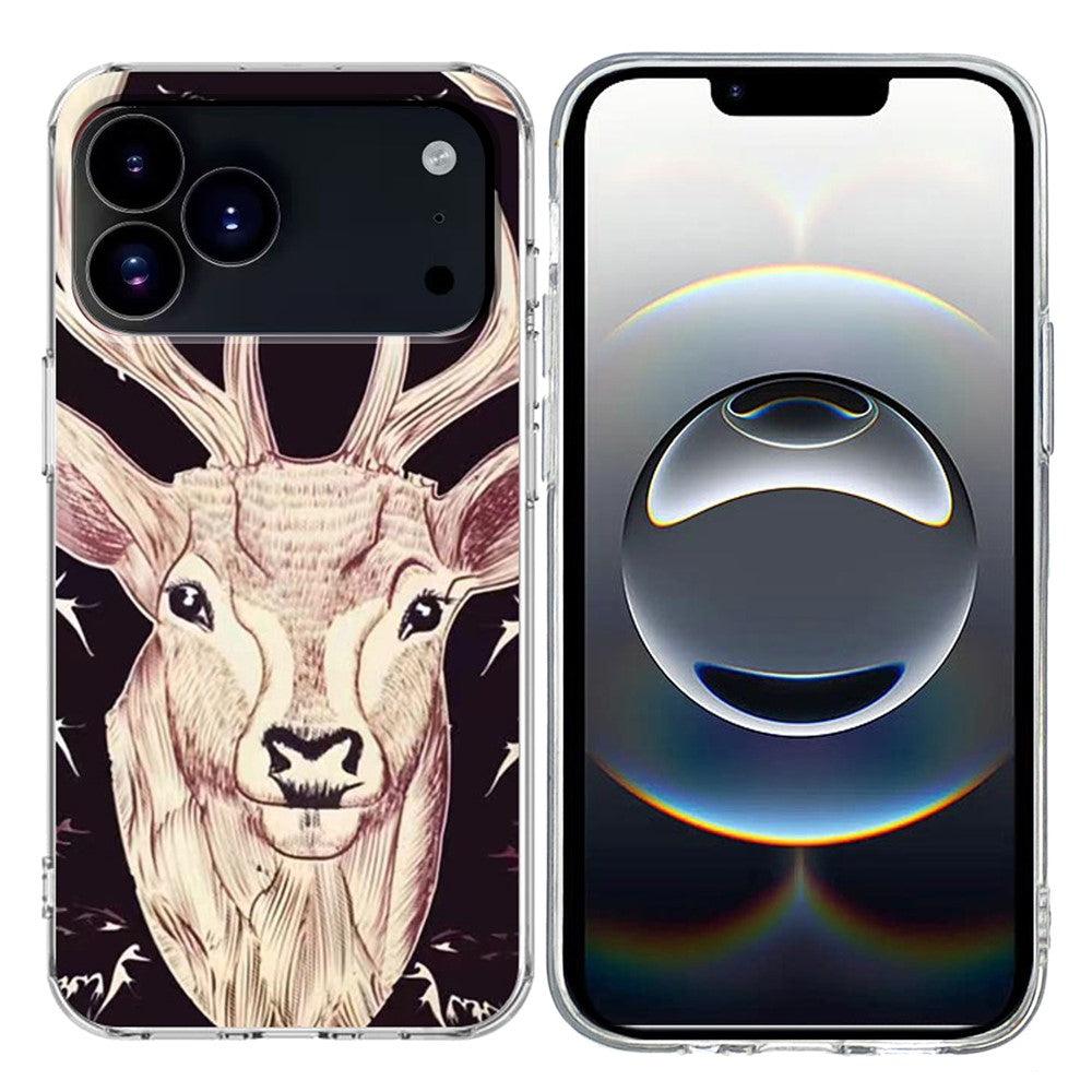 For iPhone 17 Pro Max Case Pattern Printing Cell Phone TPU Back Cover - Deer Head