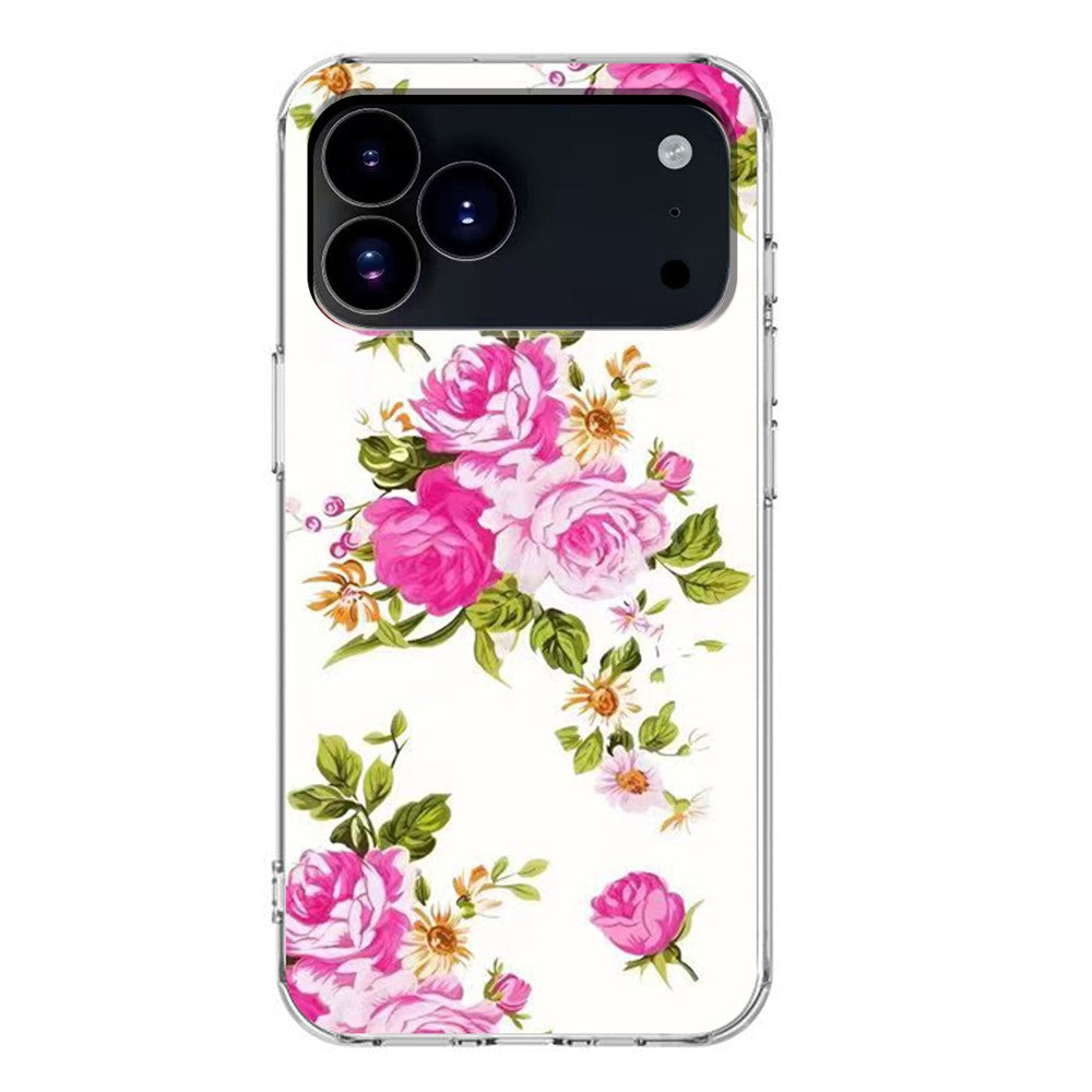 For iPhone 17 Pro Max Case Pattern Printing Cell Phone TPU Back Cover - Rose Flower